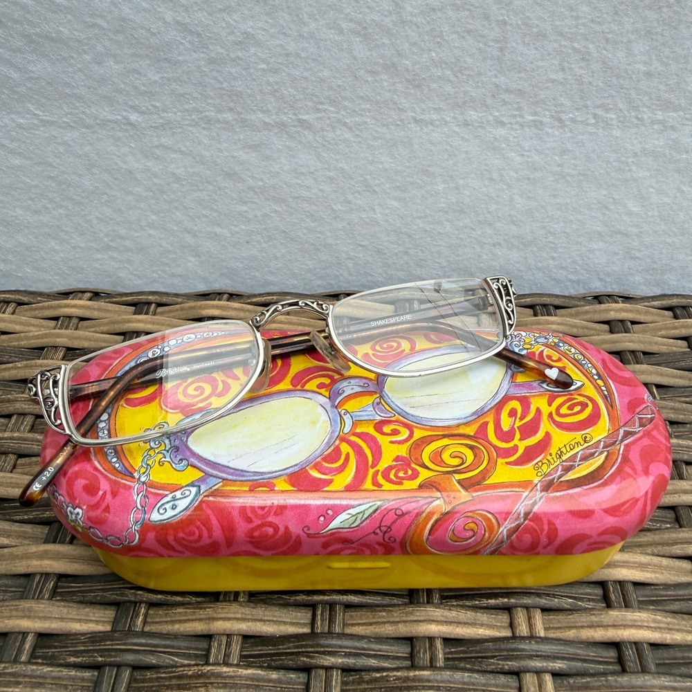 Vintage Brighton Shakespeare +2.0 Reading Glasses Readers Handmade w/ Case